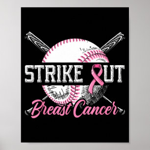 Poster Cancelar o Câncer de Mama Baseball Câncer de Mama