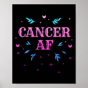 Poster Cancer Af cor-de-rosa Símbolo Zodiodócópio Birthd