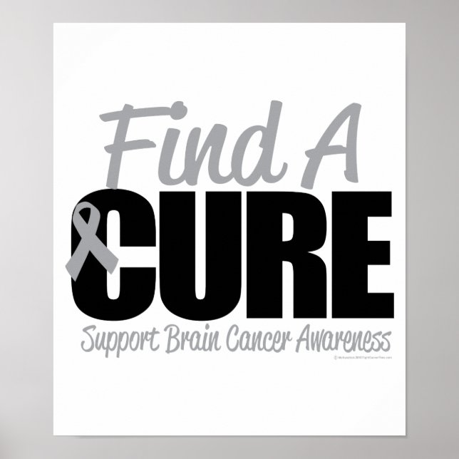 Pôster Cancer Cérebro Encontrar Uma Cura (Frente)