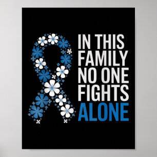 Poster Cancer Colorectal Cancer Azul Família Fita
