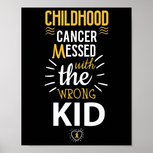 Poster Cancer da infância mexido com a consciência do gar (Frente)