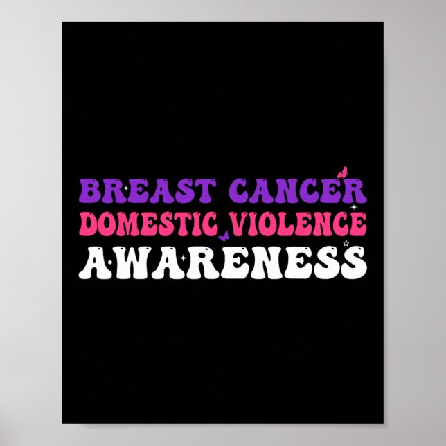Poster Cancer Da Mama E Mês De Consciência Da Violência D (Frente)