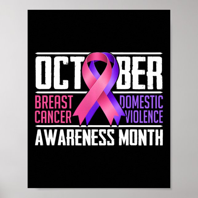 Poster Cancer Da Mama E Mês De Consciência Da Violência D (Frente)