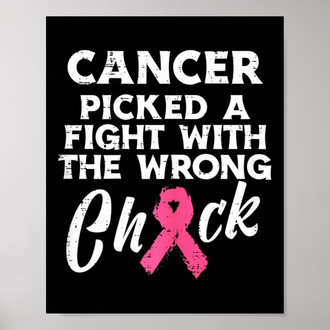 Poster Cancer Da Mama Escolheu Uma Consciência Errada Do  (Frente)