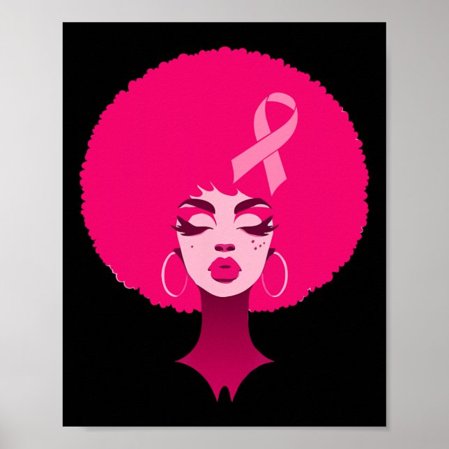 Poster Cancer da Mama Mulheres Negras-Americanas Apoiam (Frente)