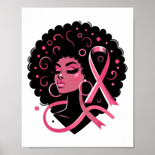 Poster Cancer da Mama Mulheres Negras-Americanas Apoiam
