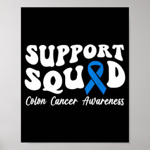 Poster Câncer de cólon esquadrão de apoio fita azul cólon