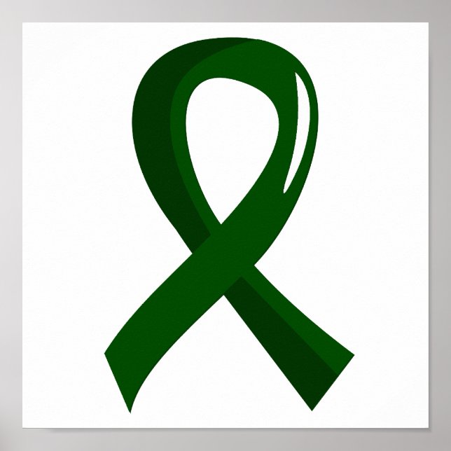 Poster Câncer de figado Emerald Green Ribbon 3 (Frente)