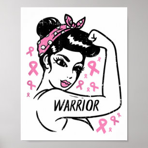Poster Cancer de Fita Rosa Inquebrável em Guerra