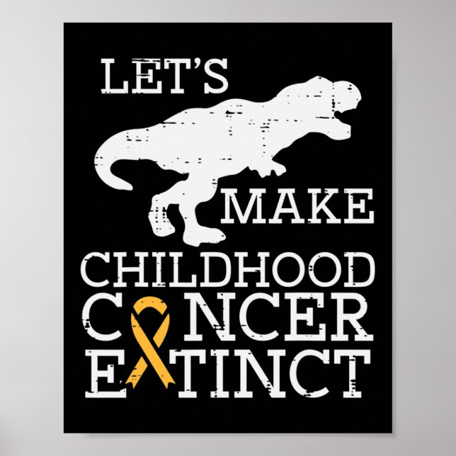 Poster Cancer de infância Trex Extinguir Consciência Dino (Frente)