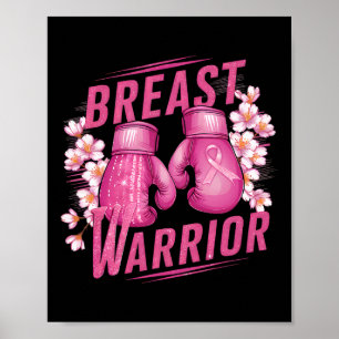 Poster Cancer de luvas de peito do guerreiro de peito