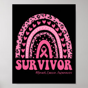 Poster Cancer de Mama Consciência do Cancer Rosa Arco-Íri