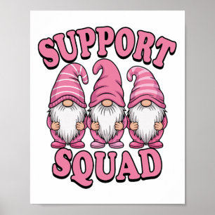 Poster Cancer de Mama de Gnomo Rosa-Cor-de-Corte com Supo
