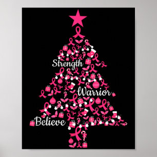 Poster Cancer de Mama de Ornações de Árvore de Natal em F