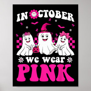 Poster Cancer de Mama do Halloween, Fantasma Rosa, Rosa