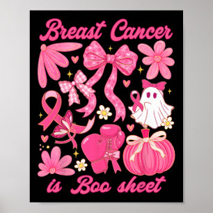 Poster Cancer De Mama É Folha De Boo Halloween Vibes Rosa