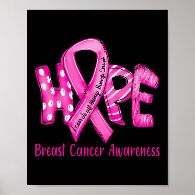 Poster Cancer De Mama Em Outubro Vestimos Fita Rosa (Frente)