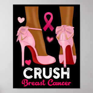 Poster Cancer De Mama Esmagado Em Outubro Vestimos Preto