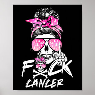 Poster Cancer de Mama Fck Mulheres Guerreiras Rosa Fita M