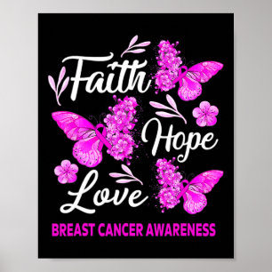 Poster Cancer de mama sensibilização Fé Esperança Bumbum