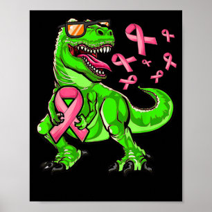 Poster Câncer de Mama T-Rex Dinossauro Meninos Câncer de