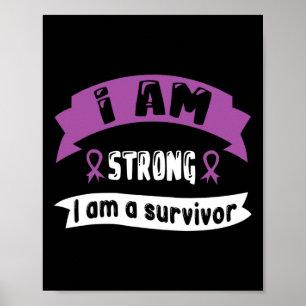 Poster Câncer de pâncreas Eu Sou Forte Eu Sou Sobrevivent