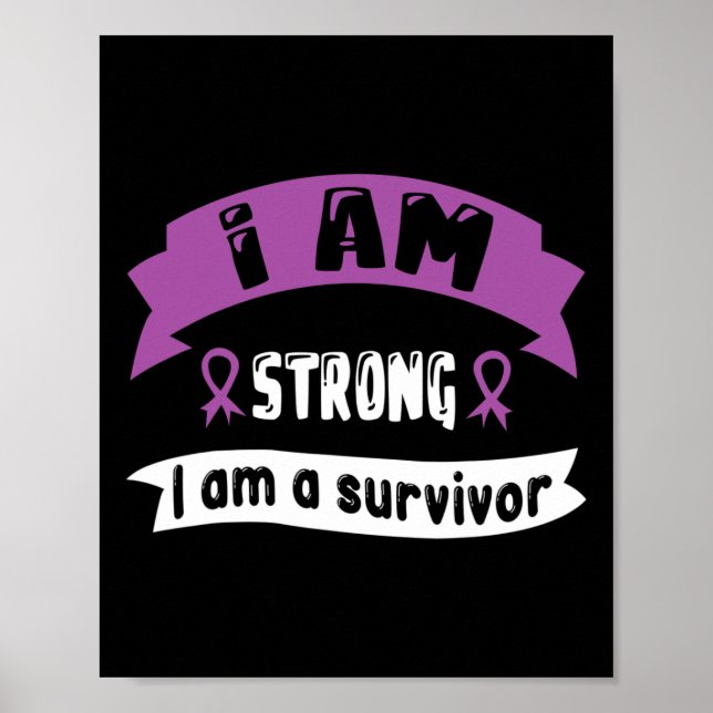 Poster Câncer de pâncreas Eu Sou Forte Eu Sou Sobrevivent (Frente)