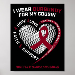 Poster Câncer de Sangue Use Burgundy Primo Mieloma Múltip