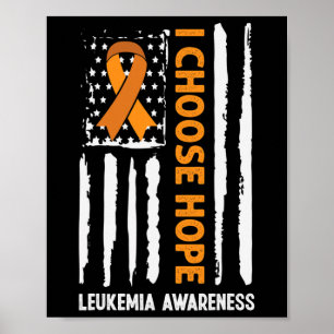 Poster Cancer De Sensibilização Leucemia Usa Bandeira Lar