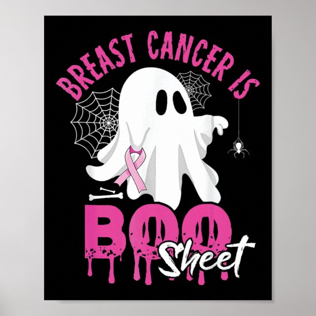 Poster Cancer É Cancer De Mama De Halloween Spooky Folha  (Frente)