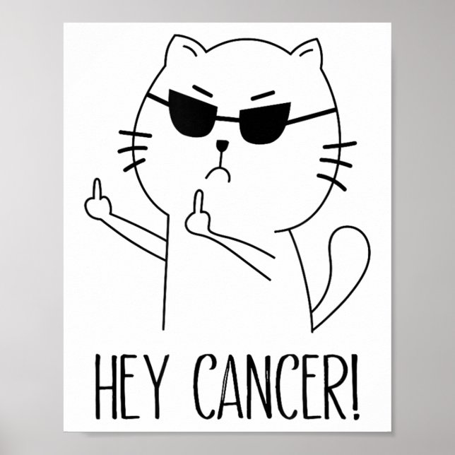 Poster Cancer F U, Dedo Engraçado, F#ck Foto Média (Frente)