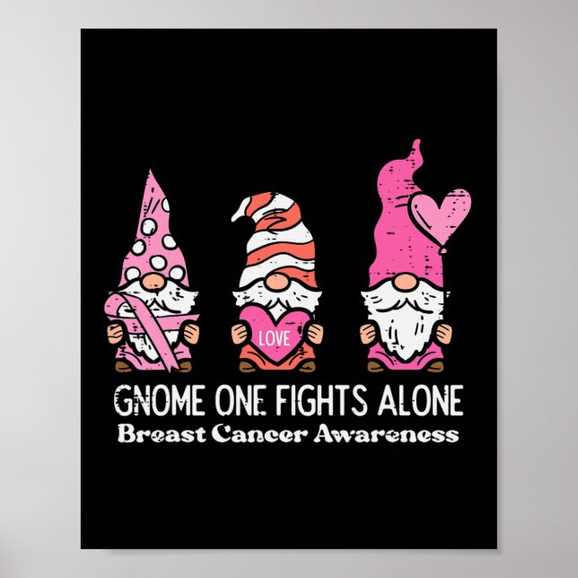 Poster Cancer Gnome Um Luta Sozinha A Consciência Mulhere (Frente)
