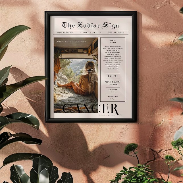 Poster Cancer | Jornal de Fotografia da Astrologia Zodíac (Criador carregado)