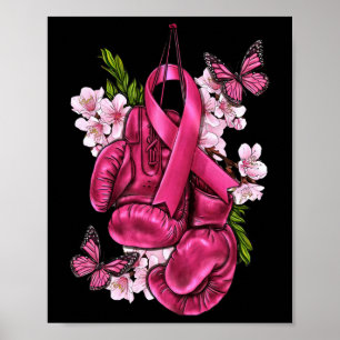 Poster Cancer Mama Consciência Rosa Boxas Luvas Rosa Ri