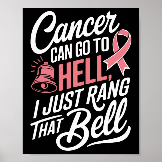 Poster Cancer Pode Ir Para O Inferno. Eu Só Prendi A Mama (Frente)