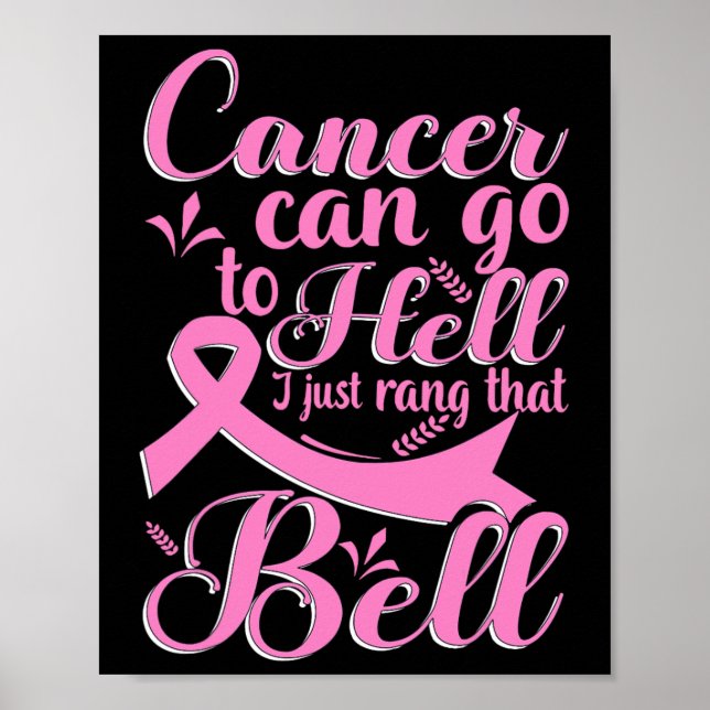 Poster Cancer Pode Ir Para O Inferno. Eu Só Prendi A Mama (Frente)
