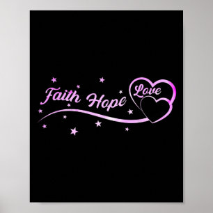 Poster Cancer rosa Fé da Esperança Ama Cancer A