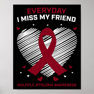 Poster Cancer Sanguíneo Eu Sinto Falta Do Meu Amigo Múlti