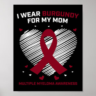 Poster Cancer Sanguíneo Eu Visto Borgonha Mãe Múltiplo Mi