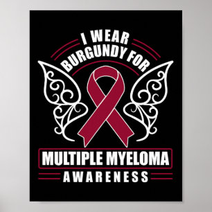 Poster Cancer Sanguíneo Eu Visto Borgonha Para Mieloma Mú
