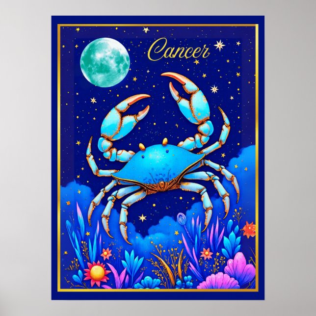Poster Cancer the Crab Zodiac Sign (Frente)