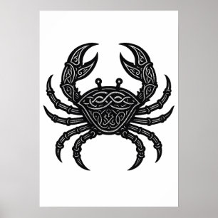 Poster Câncer — Zodíaco Caranguejo de Tinta Assombrada