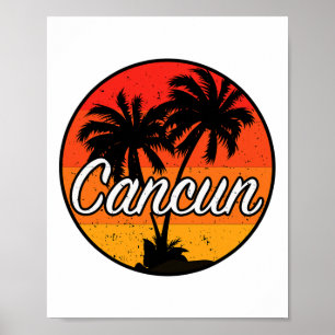 Poster Cancun México Souvenir Gift Cruise Sunset Summer V
