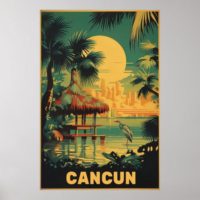 Poster Cancun, México, Viagem (Frente)