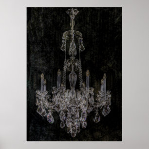Pôster Candelabro afligido gótico do vampiro do vintage
