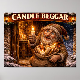 Poster Candle Beggar Icelandic Yule Lad