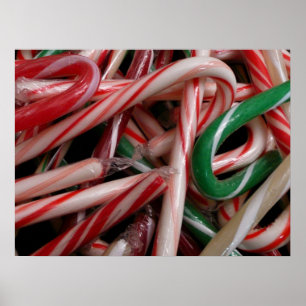 Pôster Candy Canas Natal Feriado Branco Verde e Vermelho