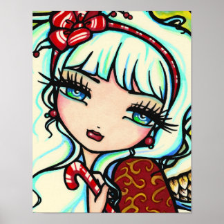 Pôster Candy Cane Angel Art de Hannah Lynn