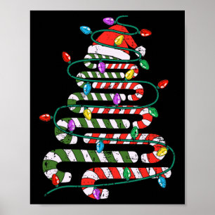 Poster Candy Cane Árvore De Natal Xmas Love Candy Mens Wo