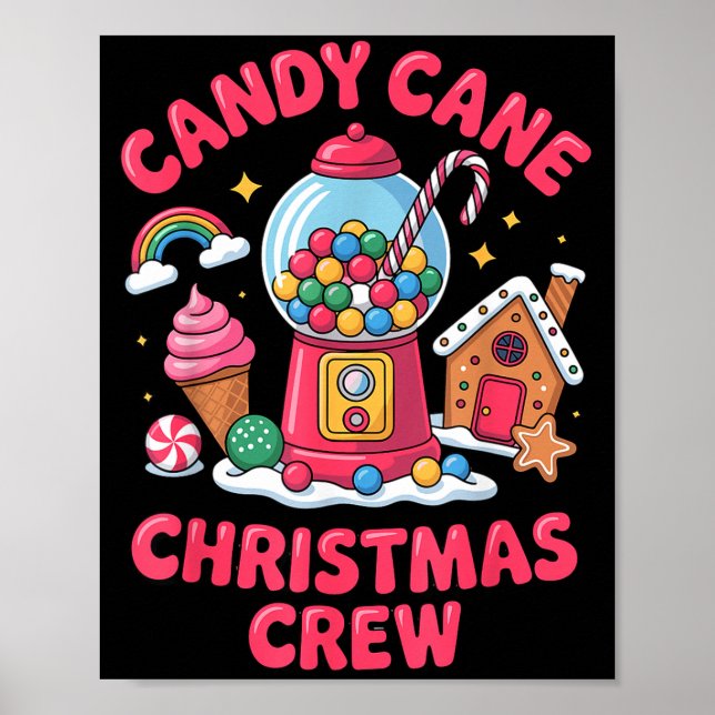 Poster Candy Cane Christmas Crew Gumball Gingerbread Pepp (Frente)